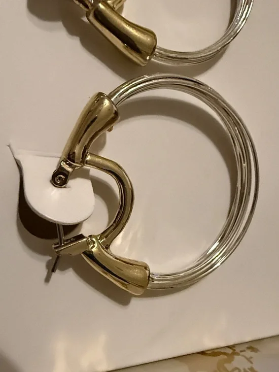 NIB Robert Lee Morris Two-Tone Hoop Earrings - Picture 7 of 10